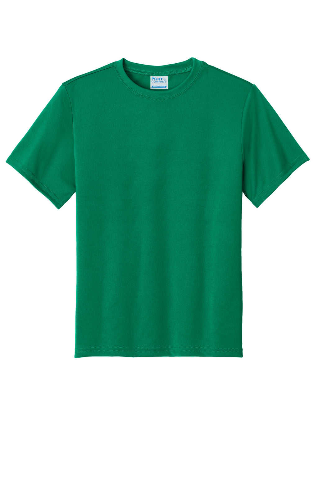 Front View of Kelly Port & Co Youth Performance Tee. PC380Y
