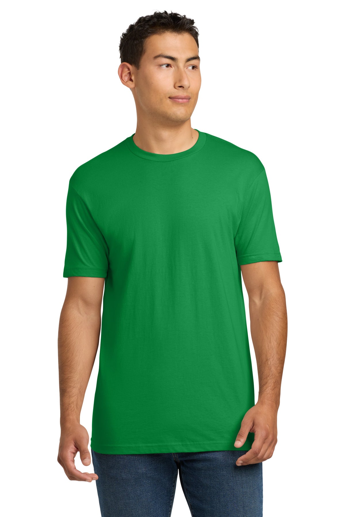 Front View of KellyGreen Next Level Apparel Adult Cotton Tee. NL3600