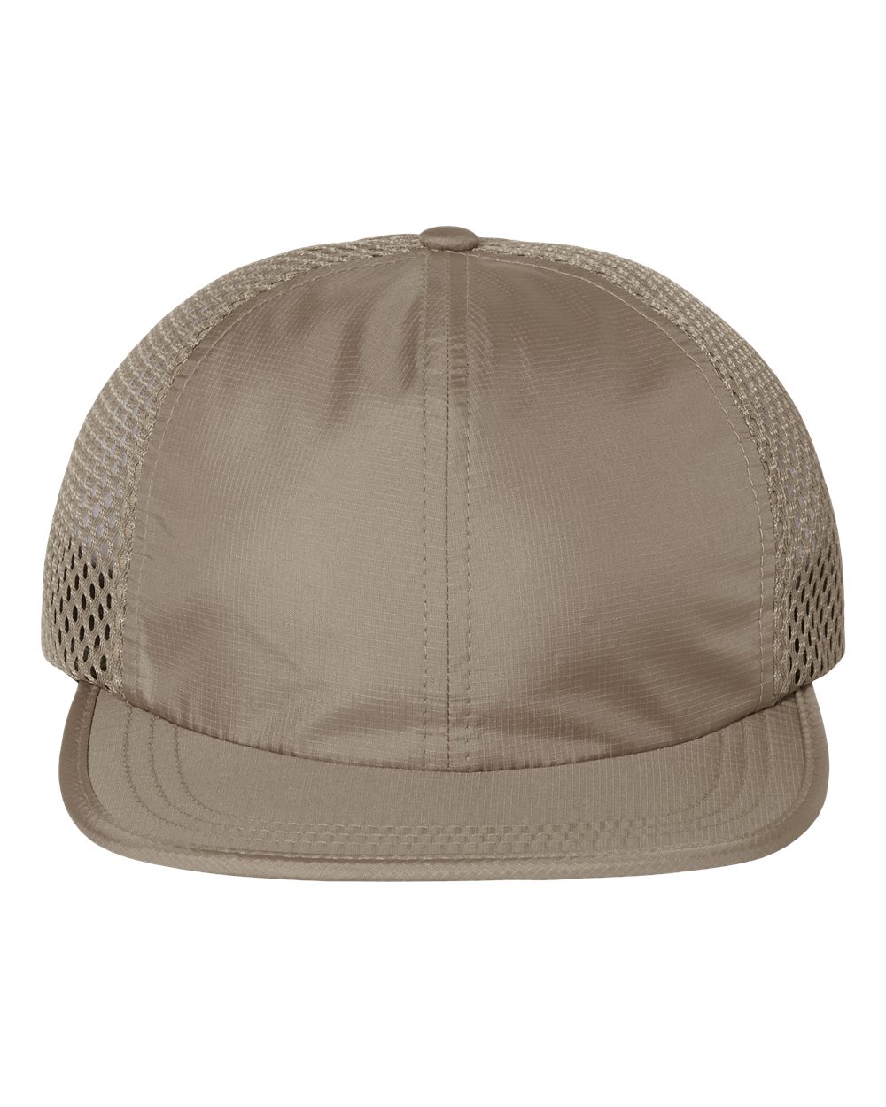 Front View of Khaki Rogue Wide Set Mesh Cap - 935
