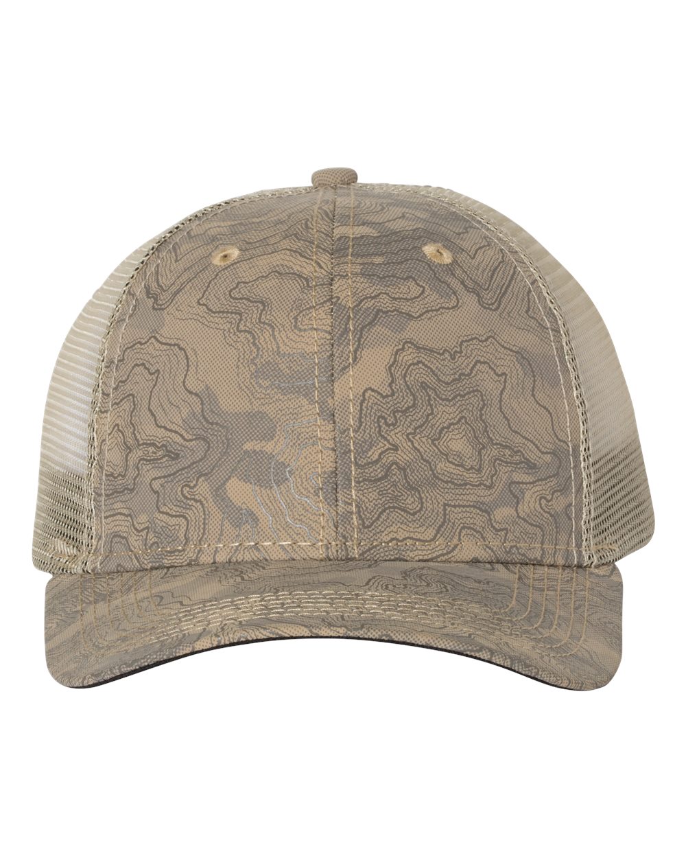 Front View of Khaki Territory Trucker Cap - 3458