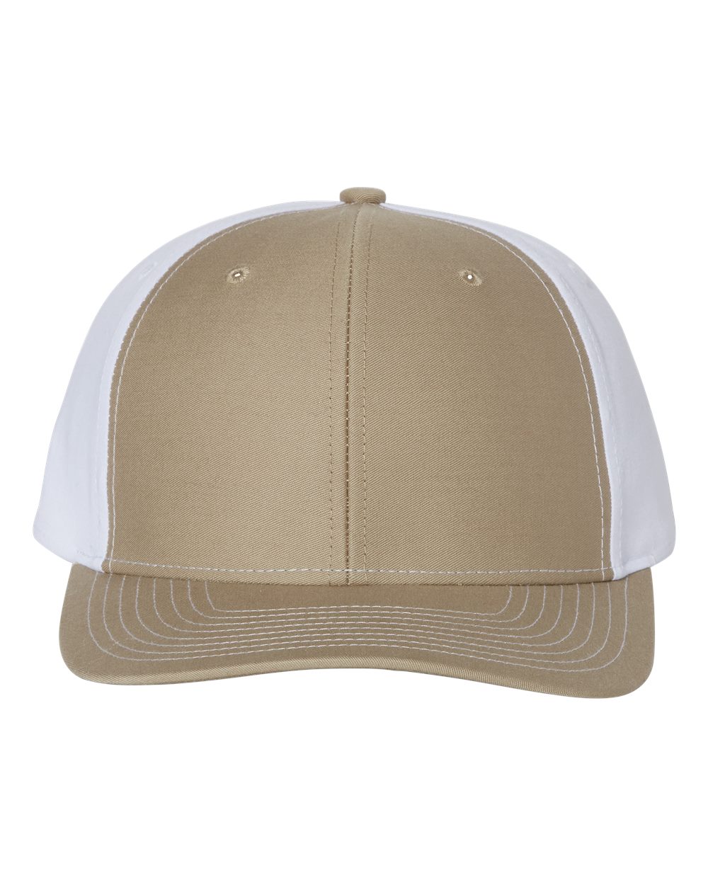 Front View of Khaki/ White Twill Back Trucker Cap - 312