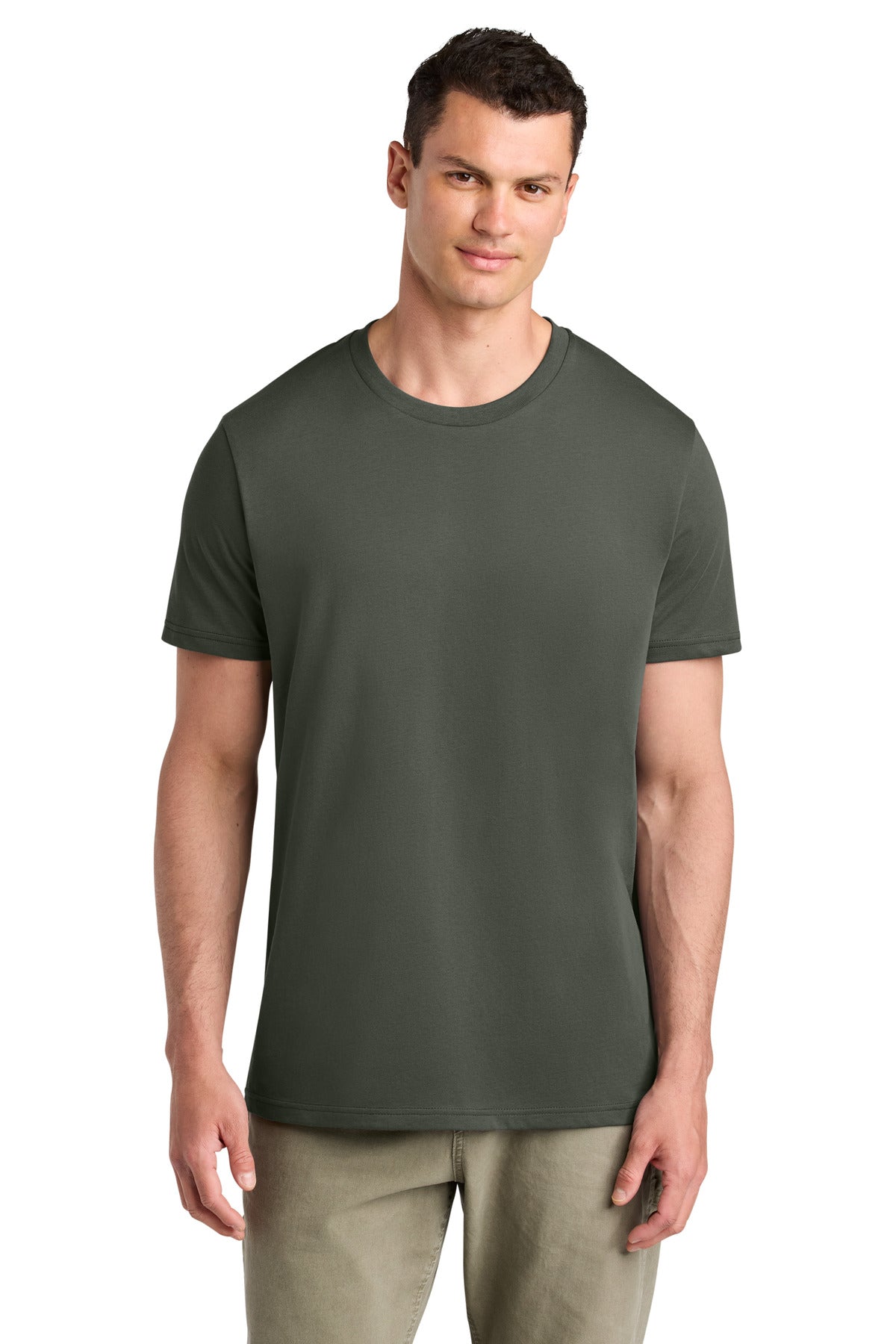 Front View of KhakiGreen Stanley/Stella Unisex Crafter Tee SXU007
