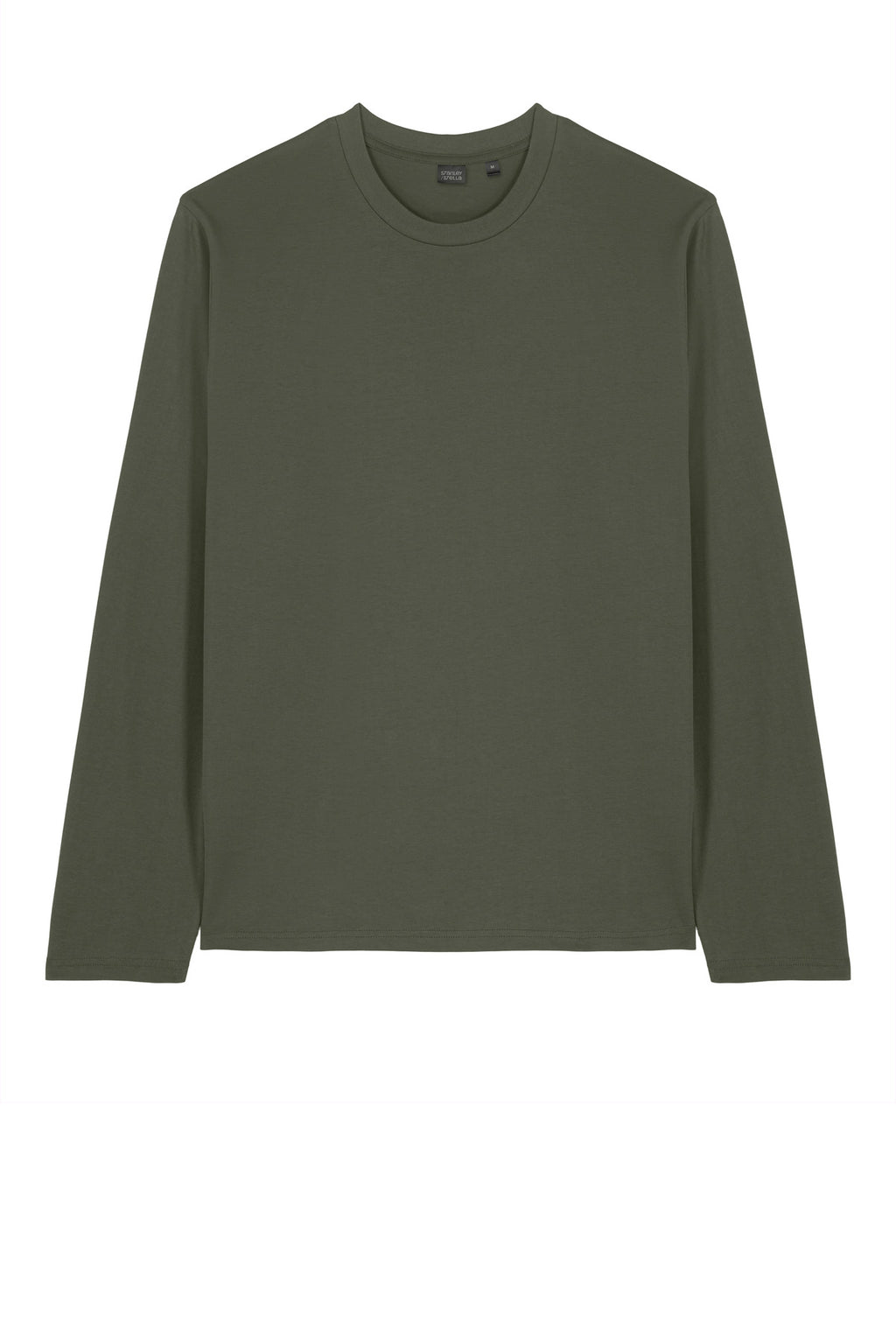 Front View of KhakiGreen Stanley/Stella Unisex Creator 2.0 Long Sleeve Tee SXU022