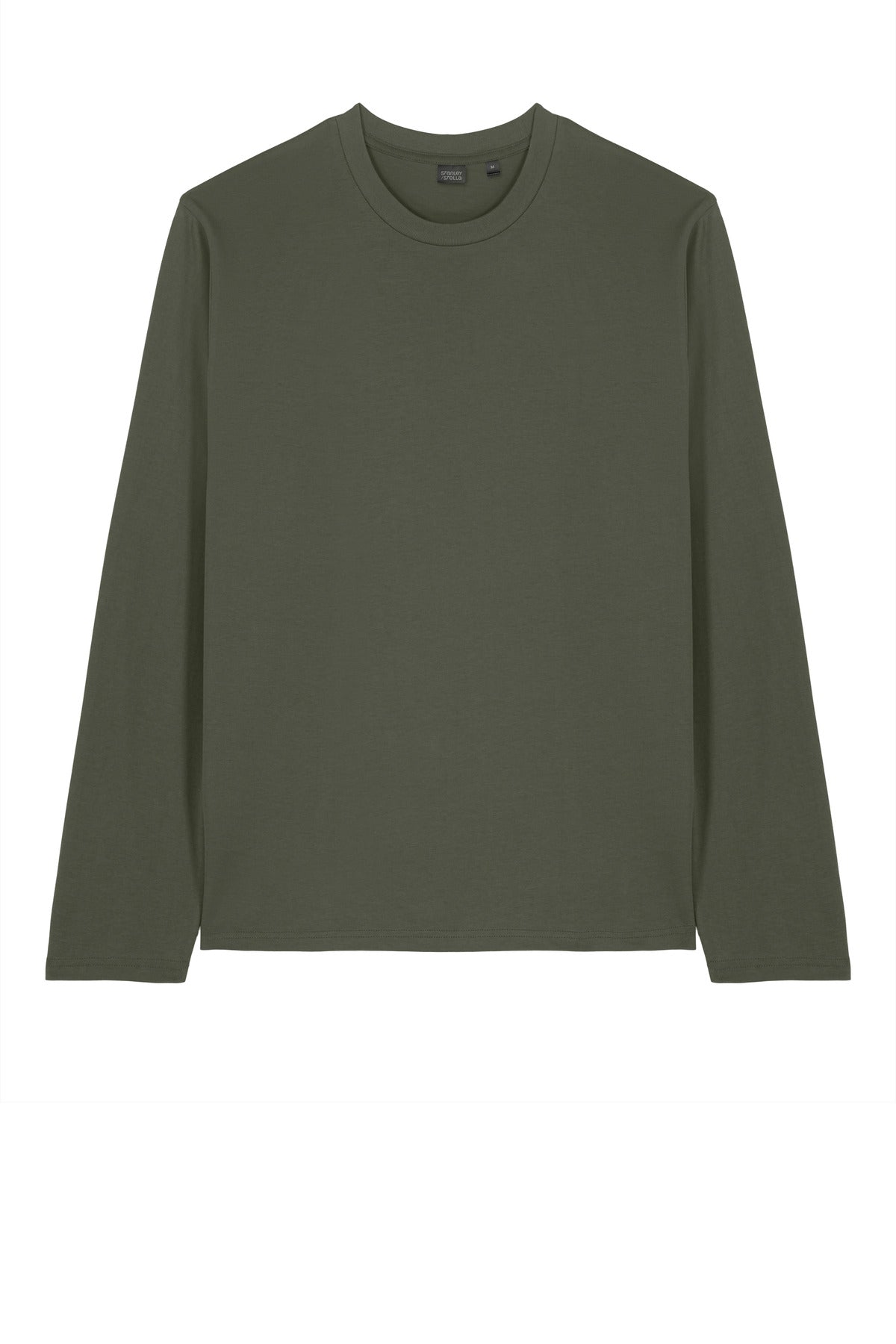 Front View of KhakiGreen Stanley/Stella Unisex Creator 2.0 Long Sleeve Tee SXU022