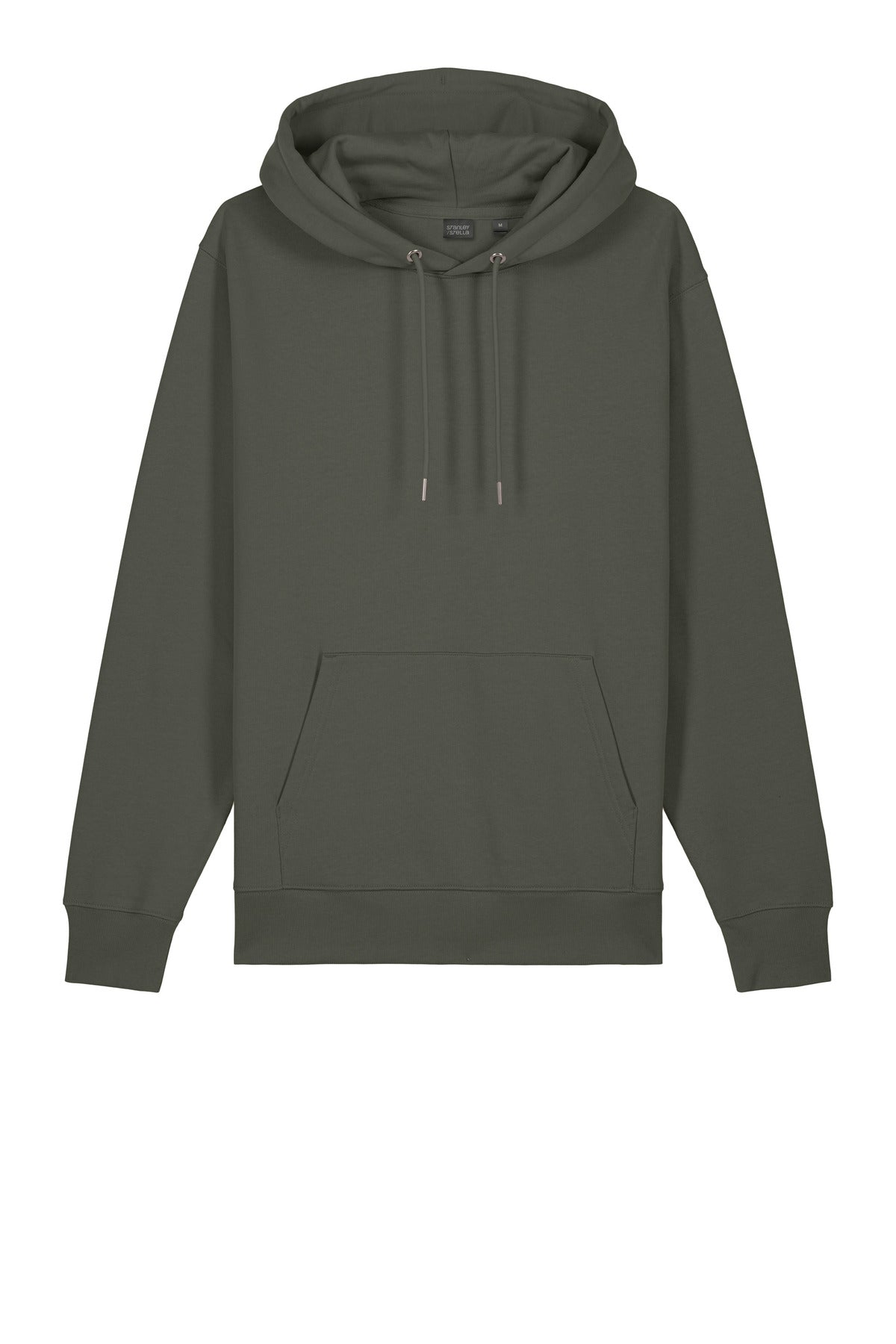 Front View of KhakiGreen Stanley/Stella Unisex Cruiser 2.0 Hooded Sweatshirt SXU003