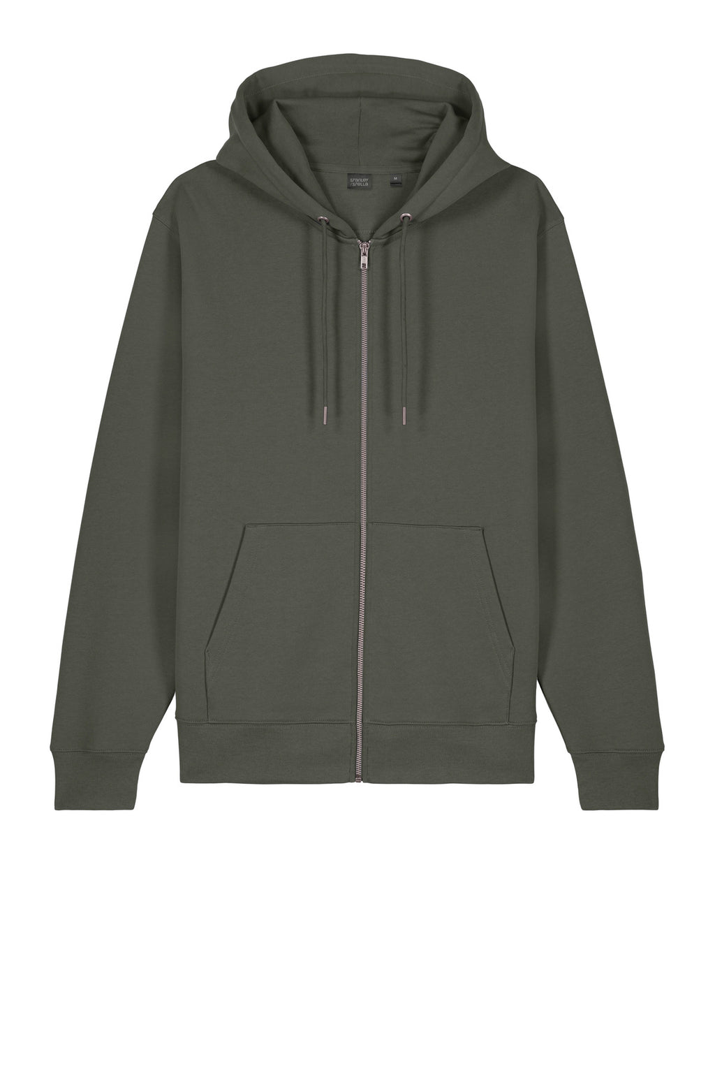 Front View of KhakiGreen Stanley/Stella Unisex Cultivator 2.0 Full-Zip Hooded Sweatshirt SXU005