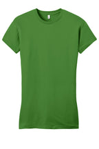 Front View of Kiwi Green District Women's Fitted Very Important Tee . DT6001