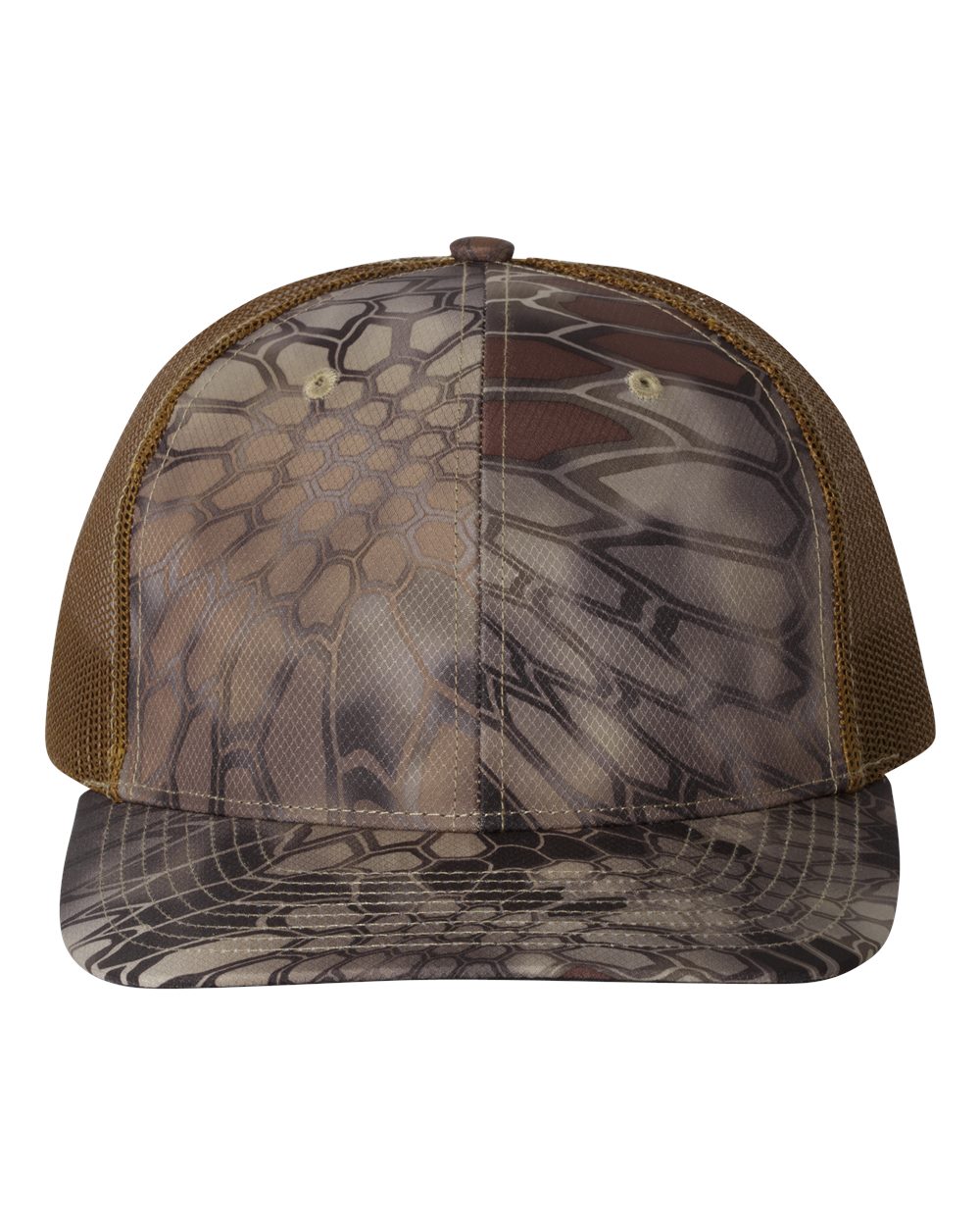 Front View of Kryptek Highlander - Buck Printed Trucker Cap - 112P