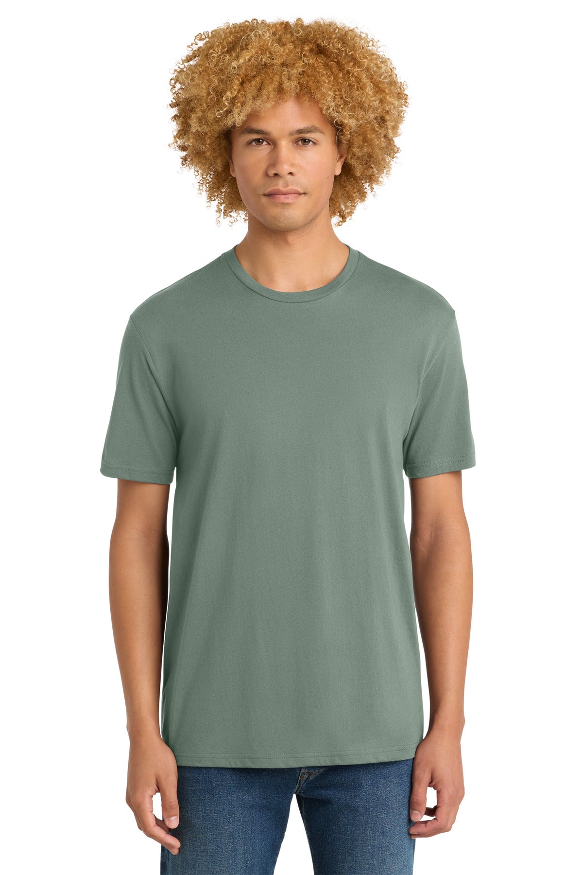 Front View of LaurelGrn District Perfect Weight Tee. DT104