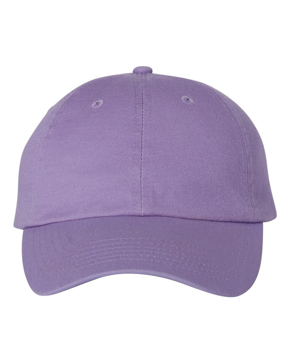 Front View of Lavender Bio-Washed Classic Dad Hat - VC300A
