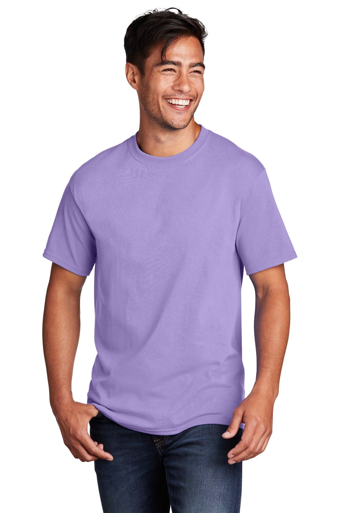 Front View of Lavender Port & Co Core Cotton Tee. PC54