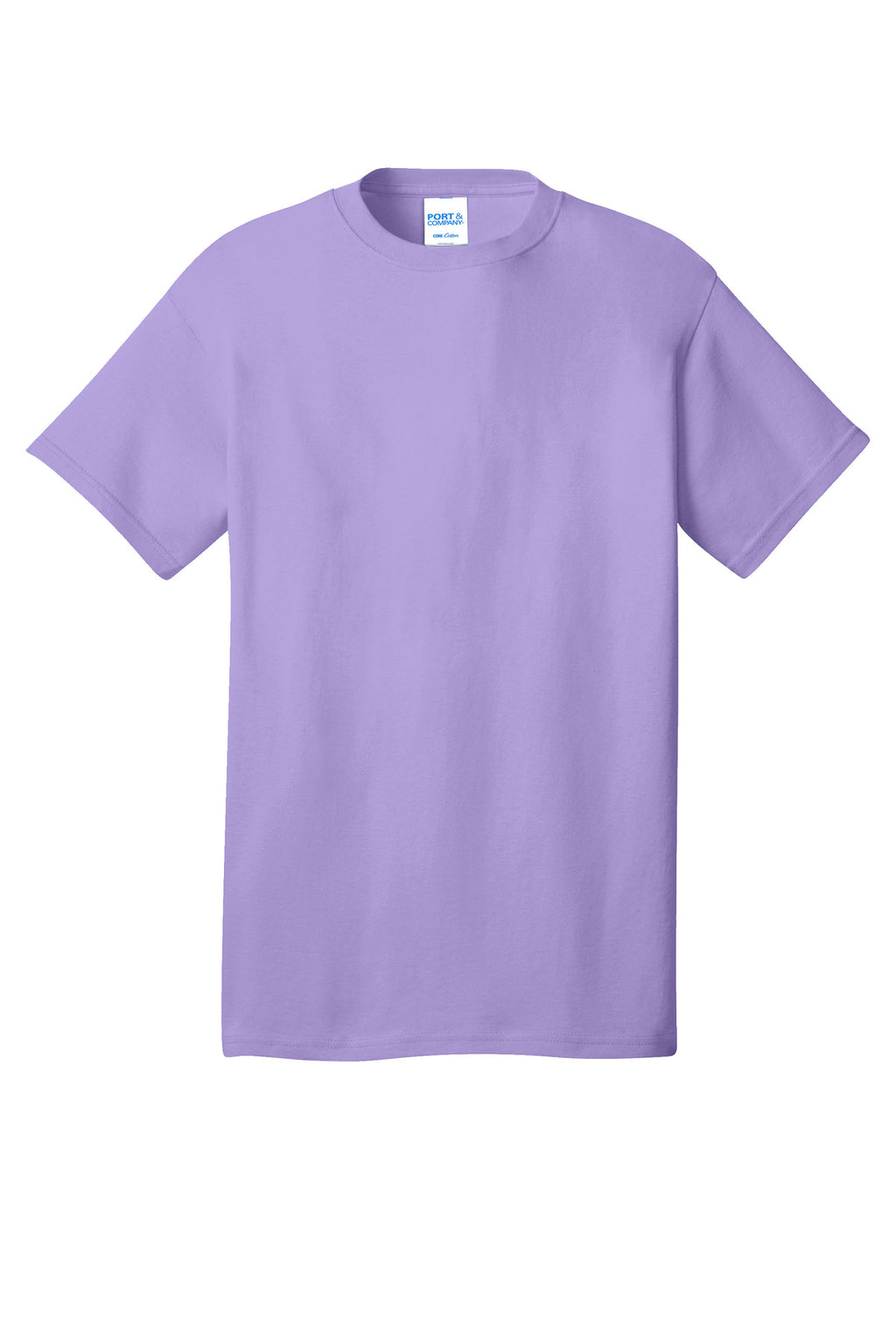 Front View of Lavender Port & Co Core Cotton Tee. PC54