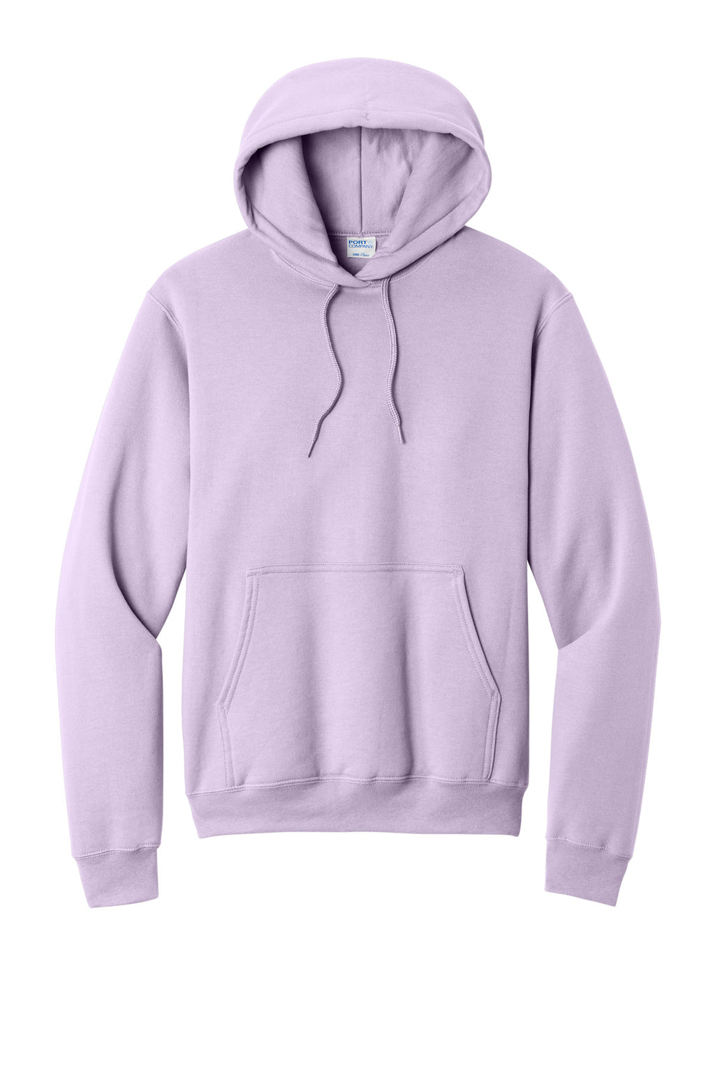 Front View of Lavender Port & Co Core Fleece Pullover Hooded Sweatshirt. PC78H