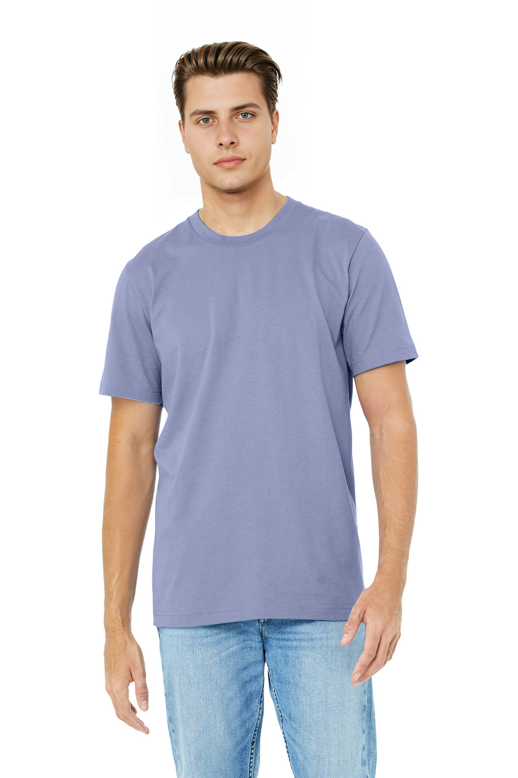 Front View of LavenderBl BELLA+CANVAS Unisex Jersey Short Sleeve Tee. BC3001