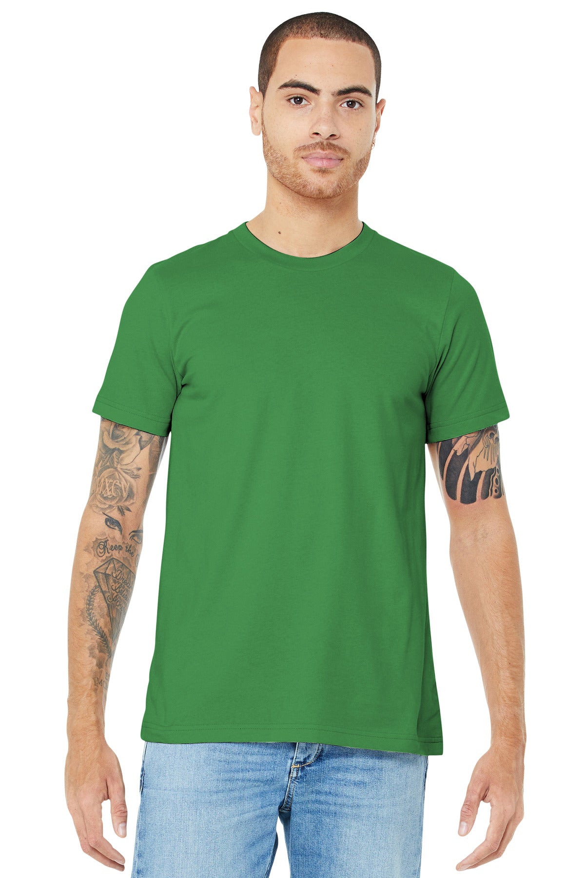 Front View of Leaf BELLA+CANVAS Unisex Jersey Short Sleeve Tee. BC3001