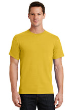 Front View of Lemon Yellow Port & Co Essential Tee. PC61