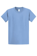 Front View of Light Blue Port & Co Essential Tee. PC61