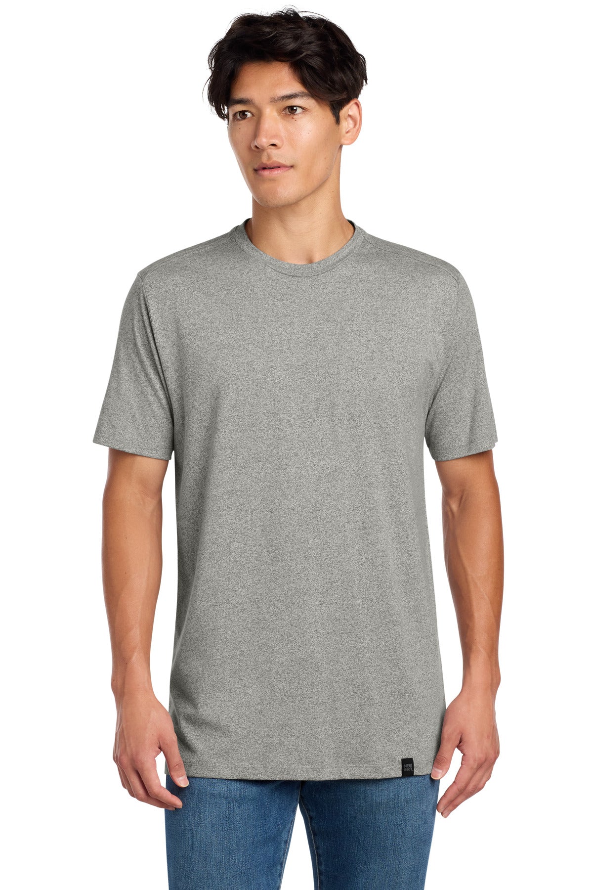 Front View of Light Graph Tw New Era Heritage Blend Crew Tee. NEA100