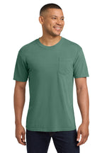Front View of Light Green COMFORT COLORS Heavyweight Ring Spun Pocket Tee. 6030