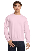 Front View of Light Pink Gildan Heavy Blend Crewneck Sweatshirt. 18000