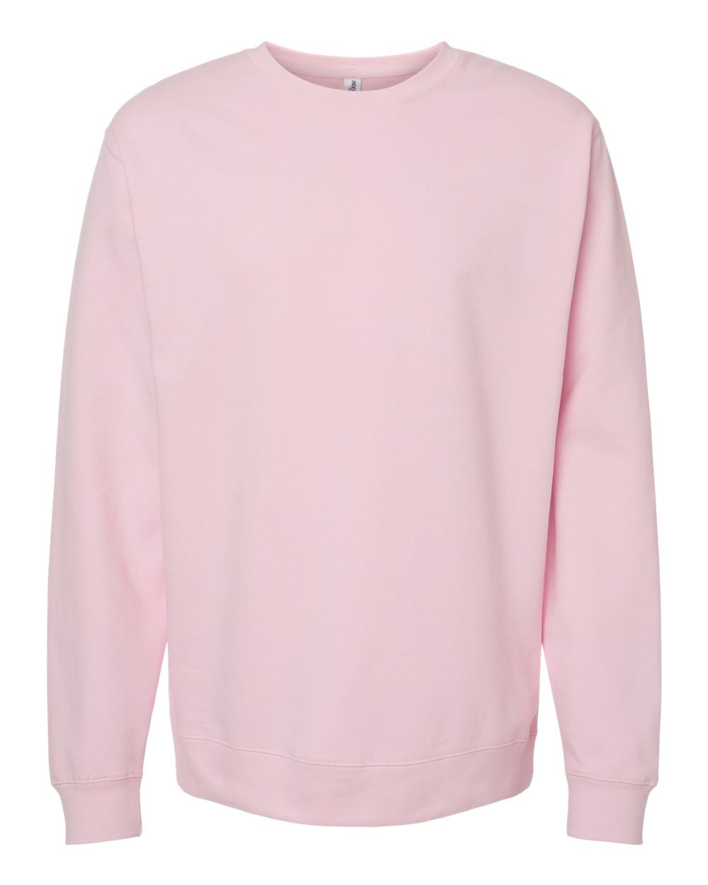 Front View of Light Pink Midweight Crewneck Sweatshirt - SS3000