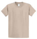 Front View of Light Sand Port & Co Essential Tee. PC61