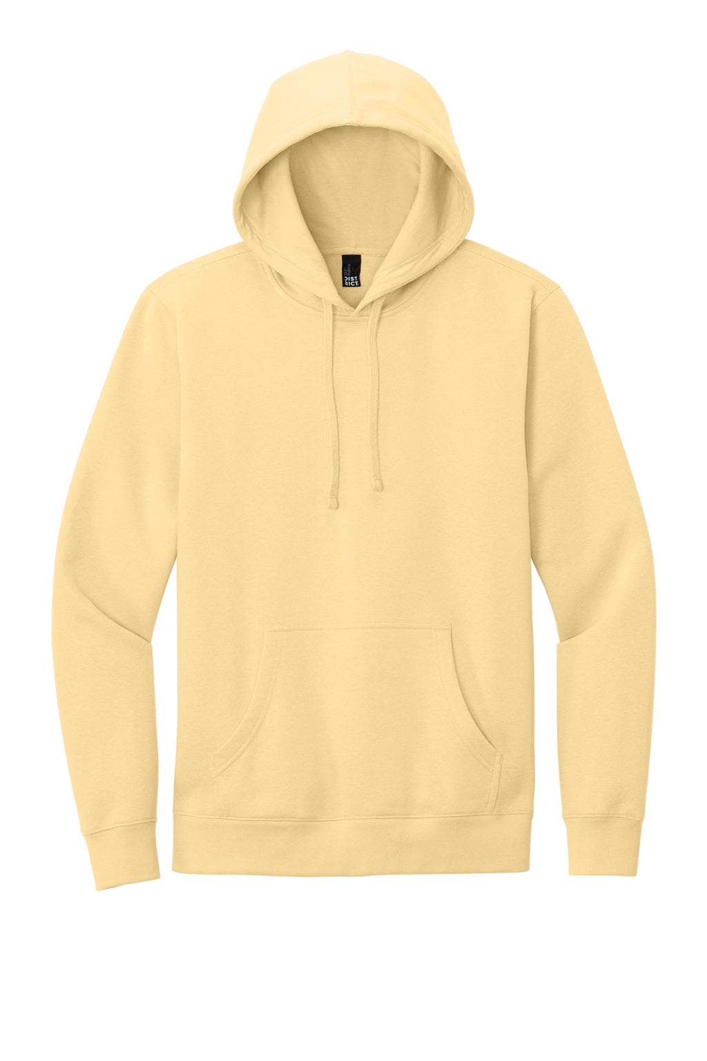 Front View of Light Yellow District V.I.T. Fleece Hoodie DT6100