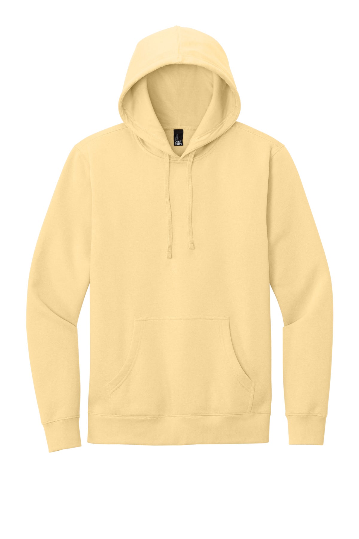 Front View of Light Yellow District V.I.T. Fleece Hoodie DT6100