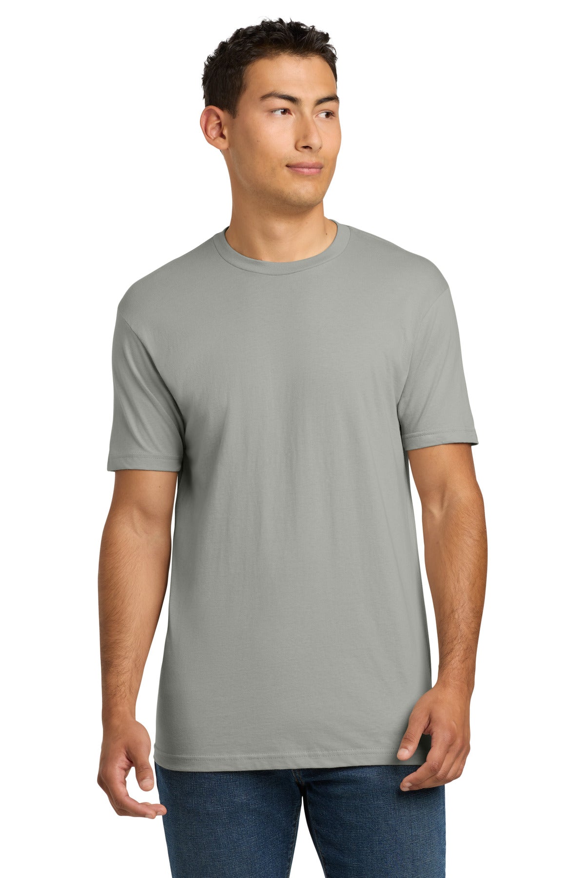 Front View of LightGray Next Level Apparel Adult Cotton Tee. NL3600