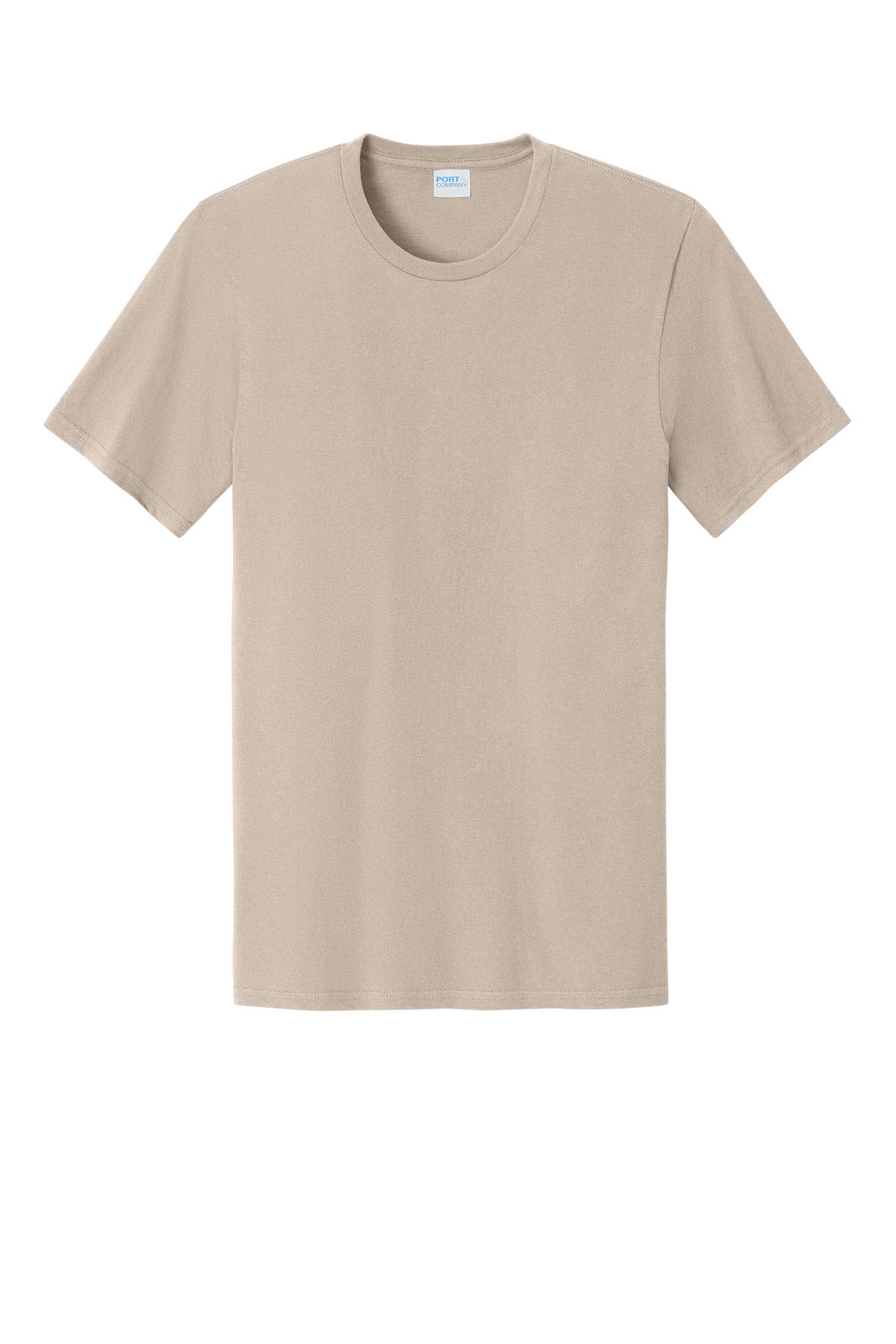 Front View of LightSand Port & Co Easy Cotton Tee PC43