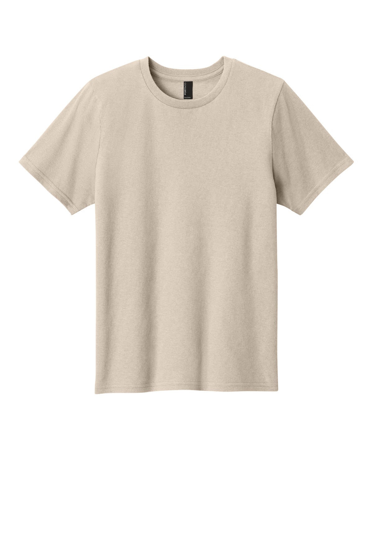 Front View of LightSand Port & Co Youth Easy Cotton Tee PC43Y
