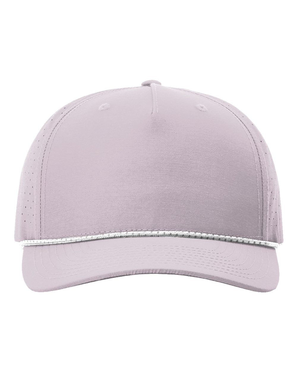 Front View of Lilac/ White-Grey Laser Perf Performance Rope Cap - 355