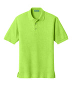Front View of Lime Port Authority Silk Touch Polo K500