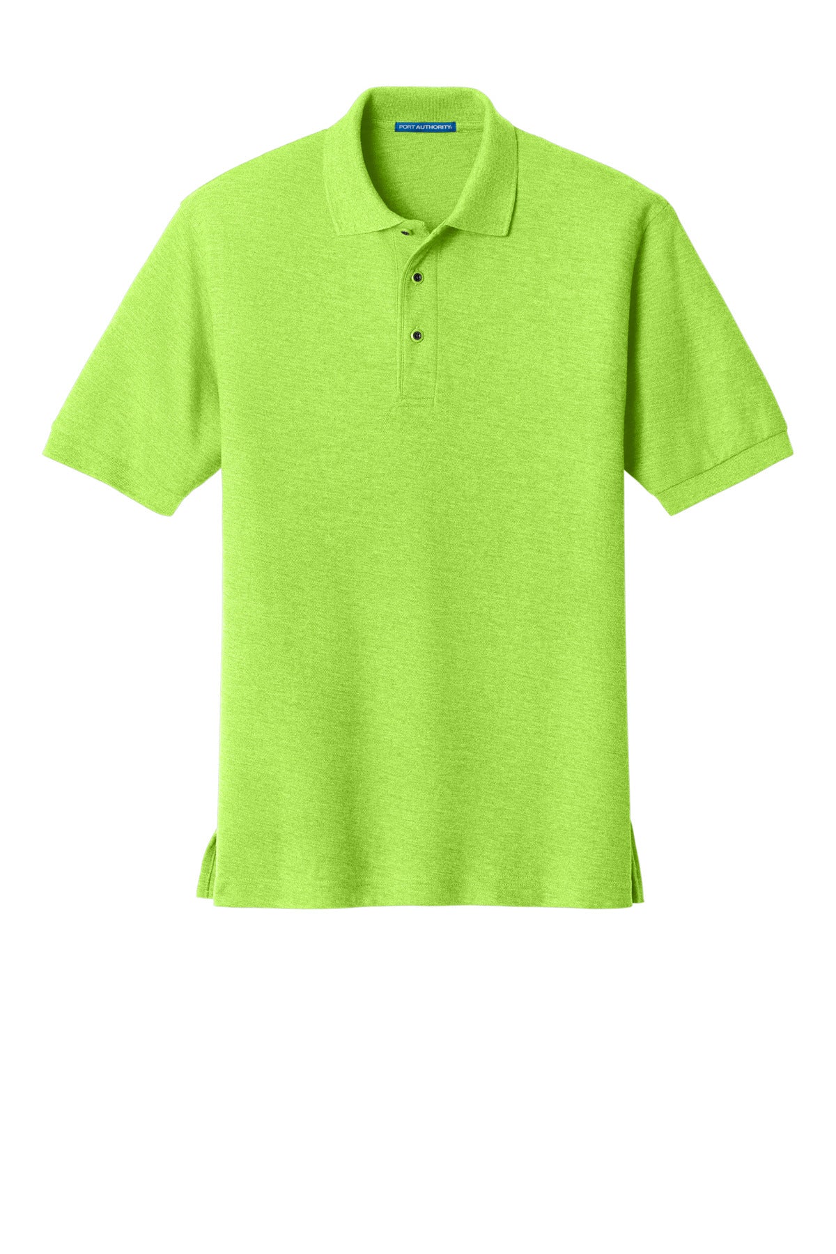 Front View of Lime Port Authority Silk Touch Polo K500