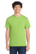 Front View of LIME Port & Co Core Cotton Tee. PC54