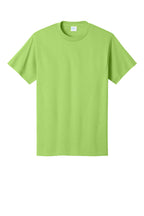 Front View of LIME Port & Co Core Cotton Tee. PC54
