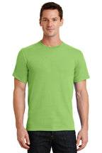 Front View of Lime Port & Co Essential Tee. PC61