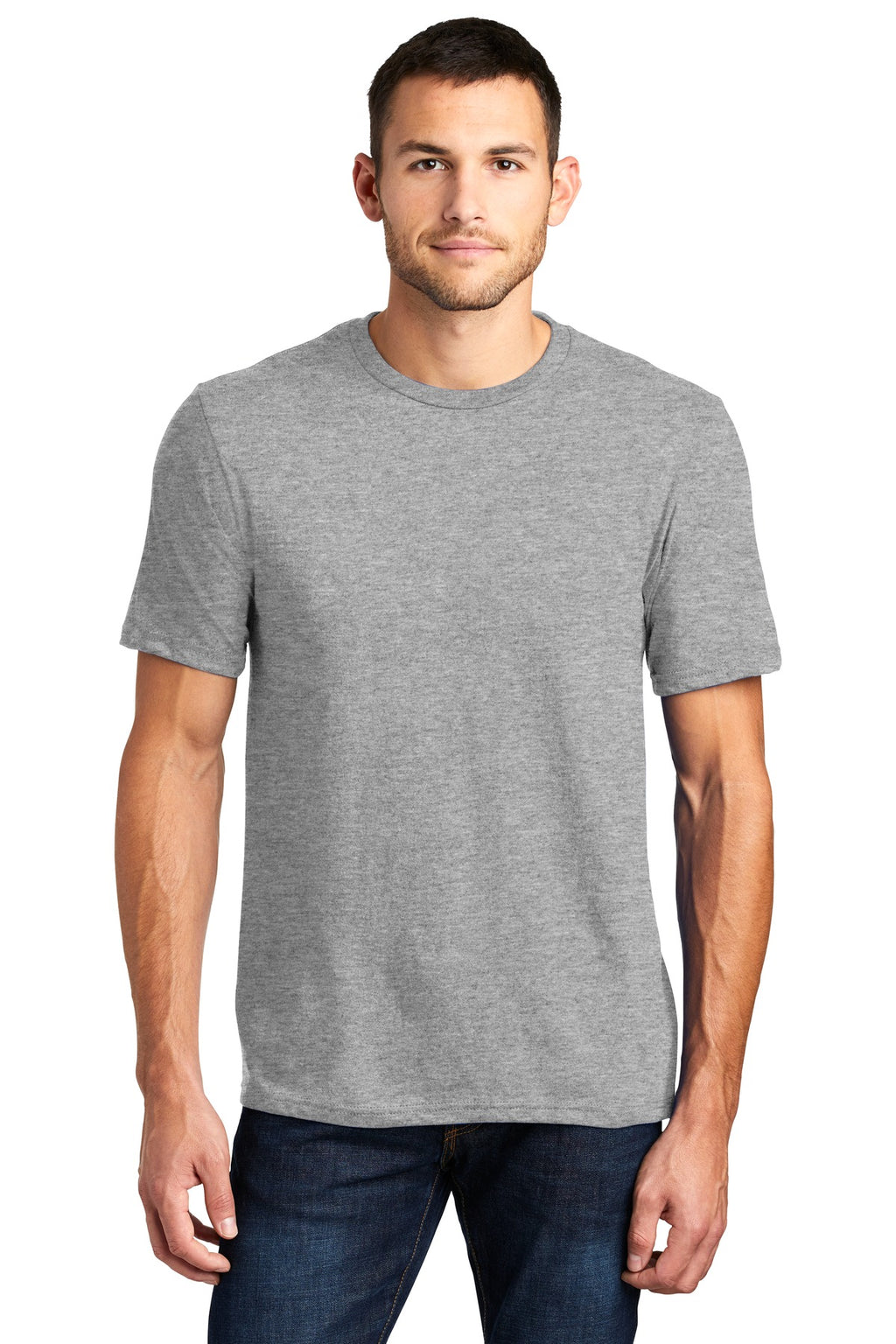Front View of Lt Hthr Grey District Very Important Tee . DT6000