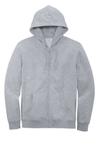 Front View of Lt Hthr Grey District V.I.T. Fleece Full-Zip Hoodie DT6102