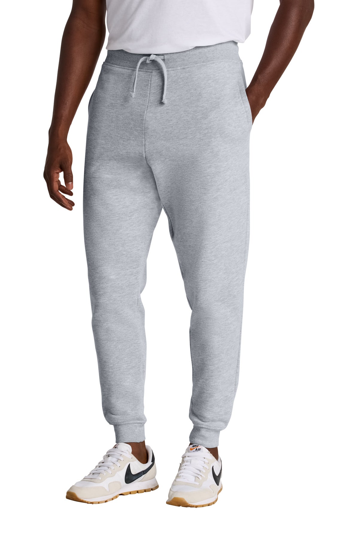 Front View of Lt Hthr Grey District V.I.T. Fleece Jogger DT6107