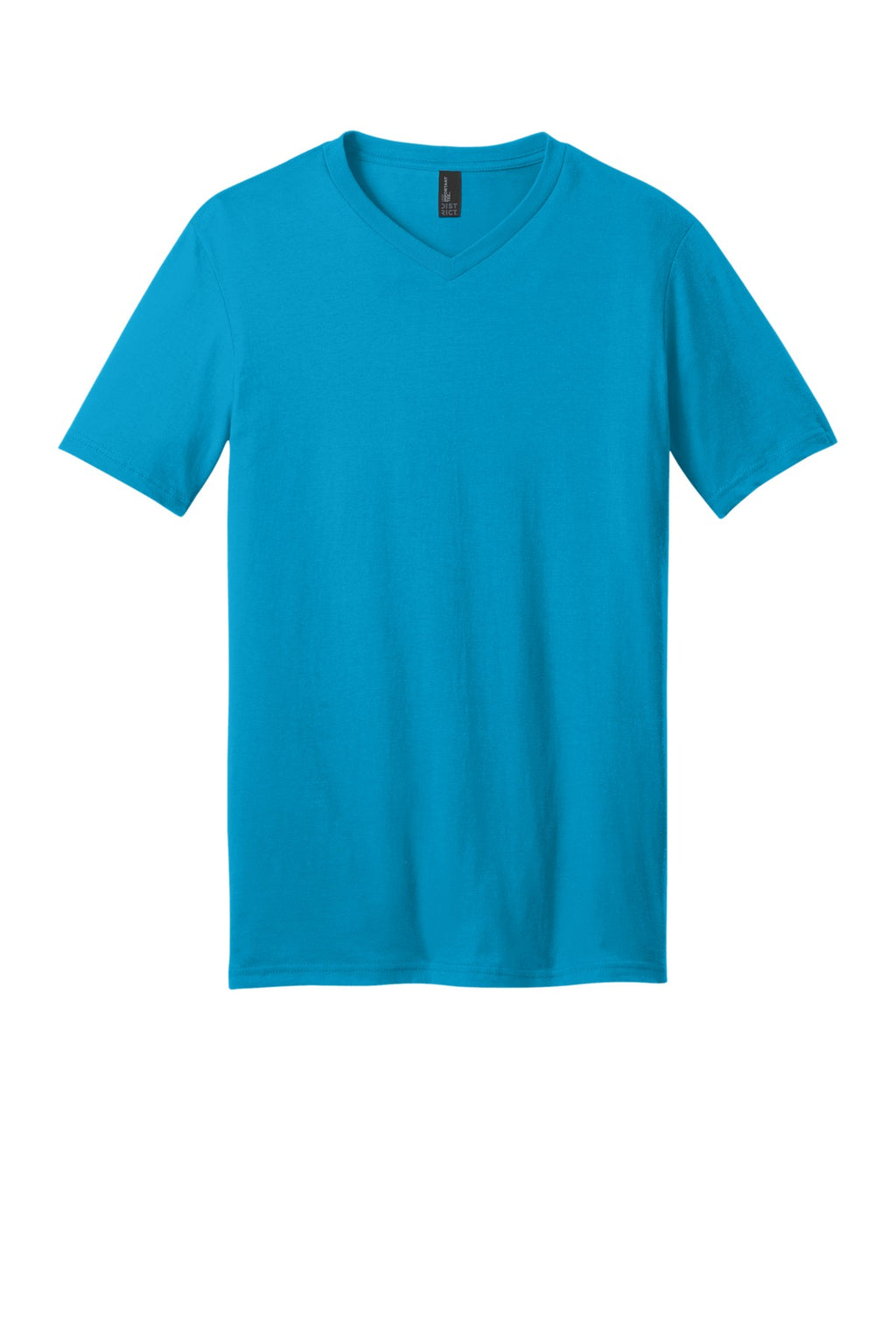 Front View of Lt Turquoise District Very Important Tee V-Neck. DT6500