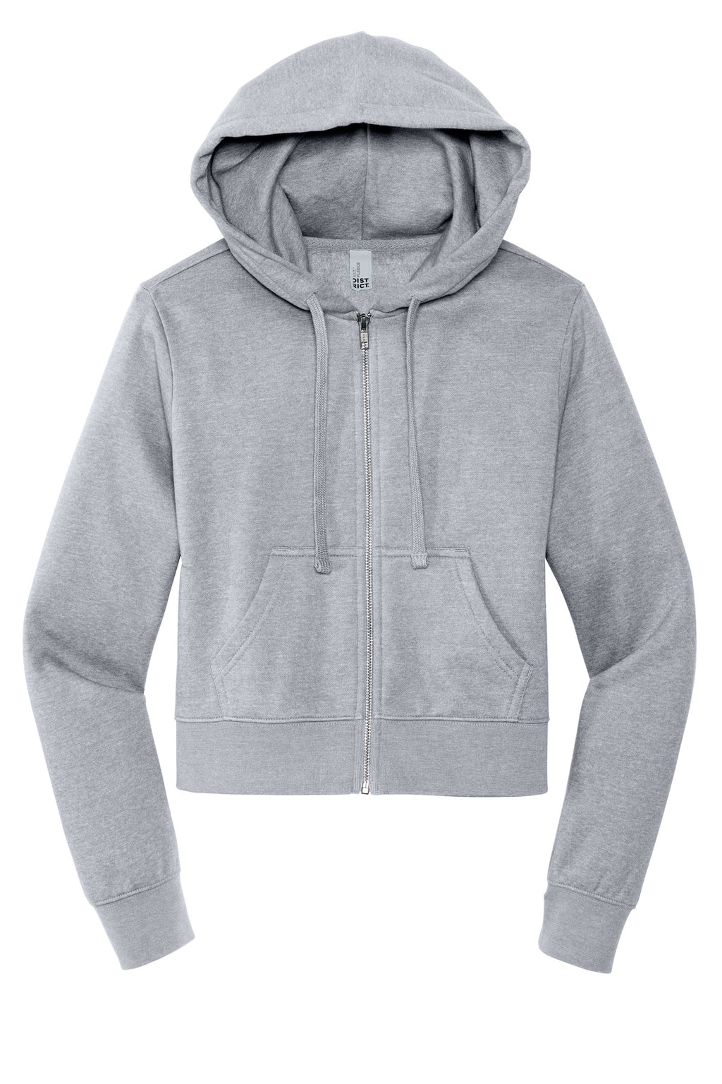 Front View of LtHtGry District Women's V.I.T. Fleece Full-Zip Hoodie DT6103