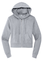 Front View of LtHtGry District Women's V.I.T. Fleece Full-Zip Hoodie DT6103