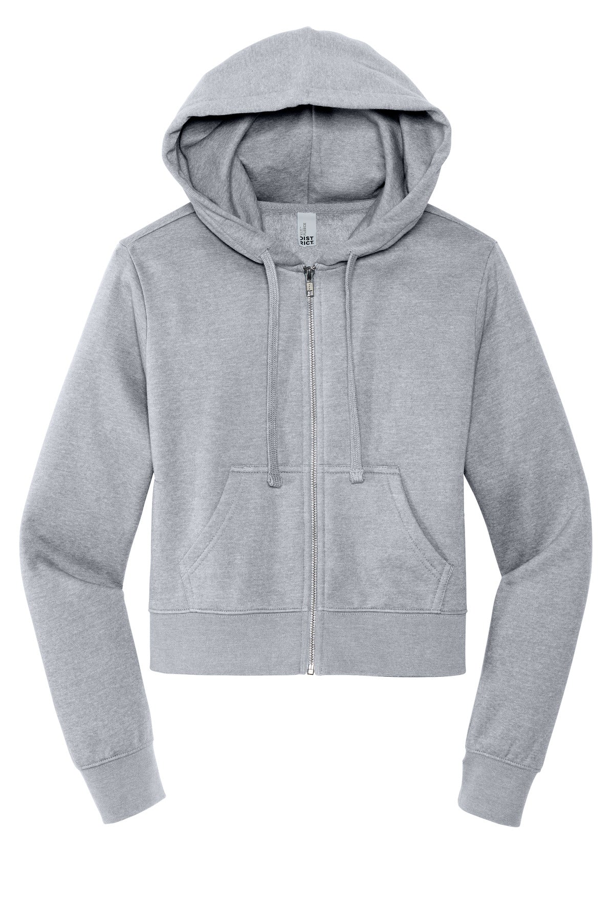 Front View of LtHtGry District Women's V.I.T. Fleece Full-Zip Hoodie DT6103