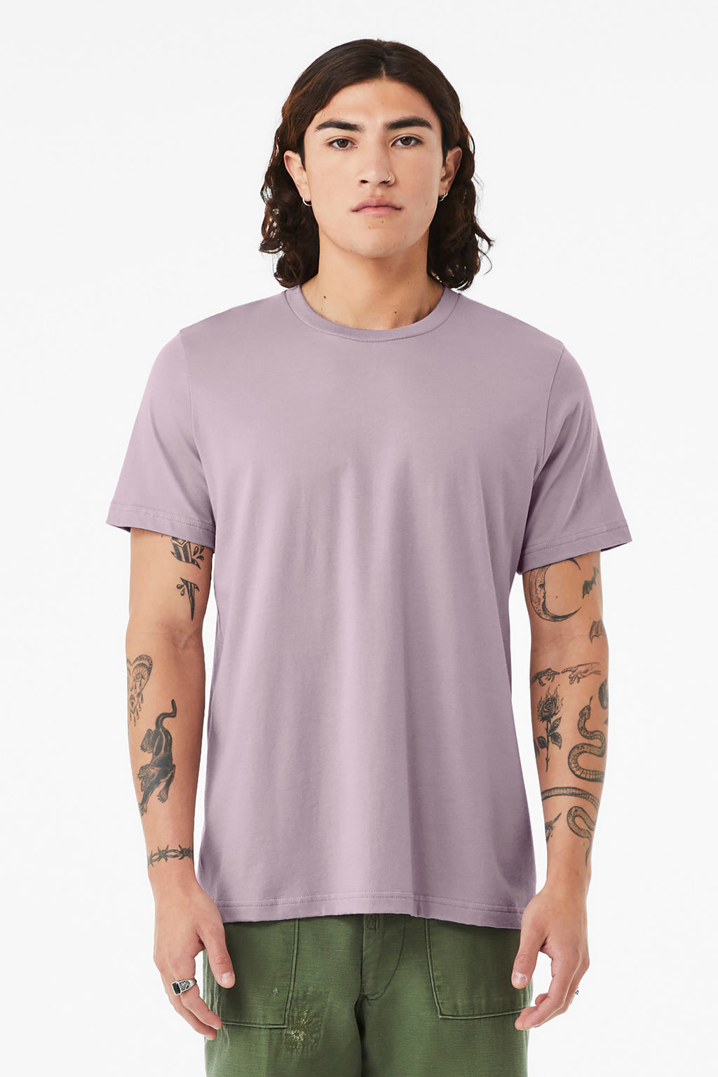 Front View of LtViolet BELLA+CANVAS Unisex Jersey Short Sleeve Tee. BC3001