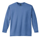 Front View of Maritime Blue District Perfect Weight Long Sleeve Tee. DT105