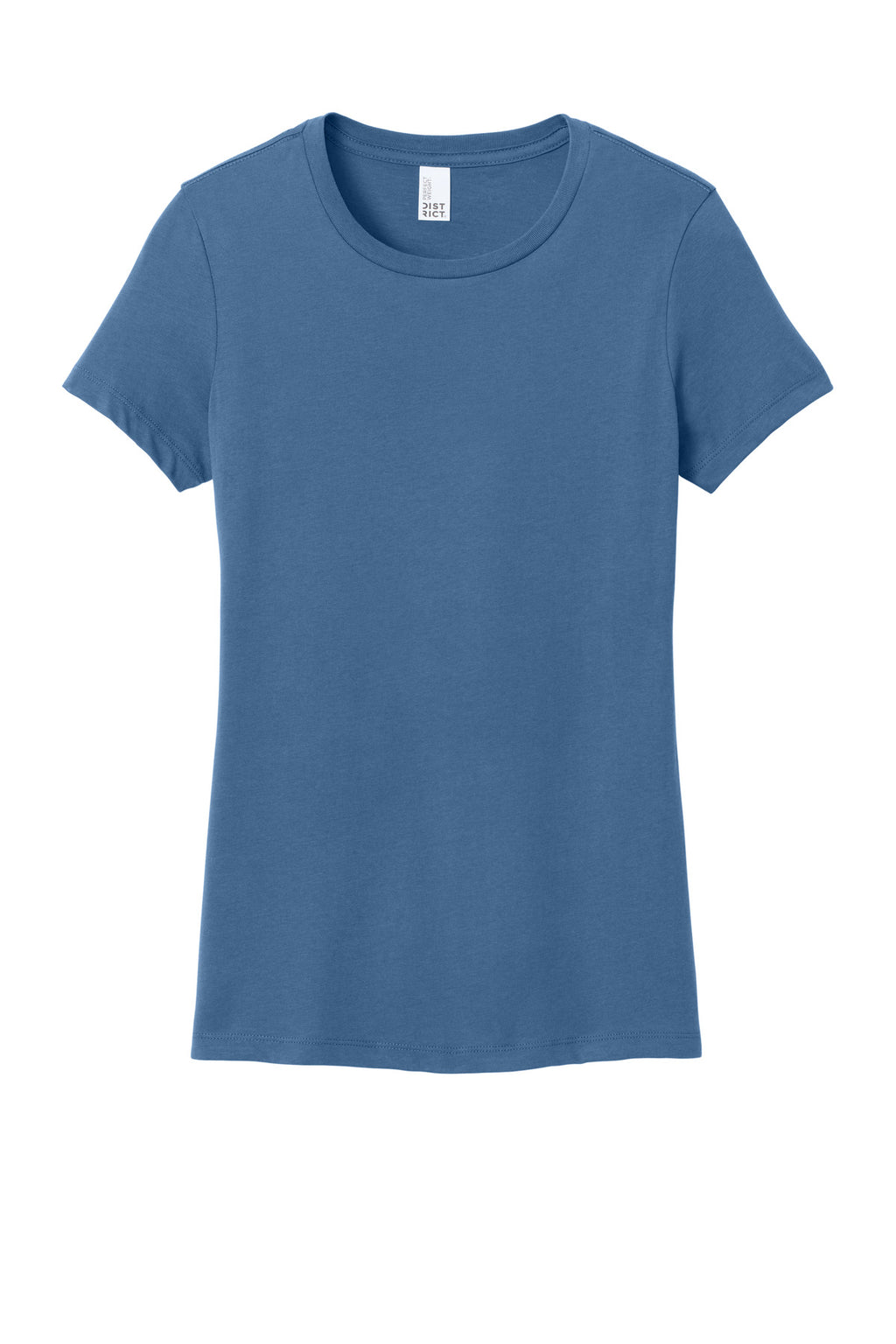 Front View of Maritime Blue District Women's Perfect Weight Tee. DM104L