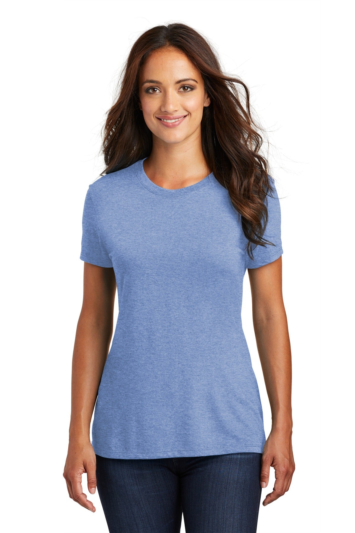 Front View of Maritime Frost District Women's Perfect Tri Tee. DM130L