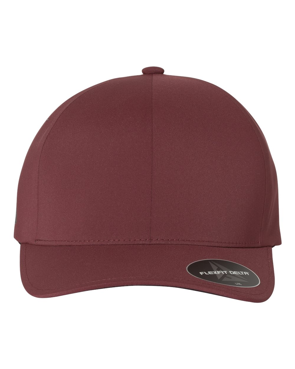 Front View of Maroon Delta® Seamless Cap - 180