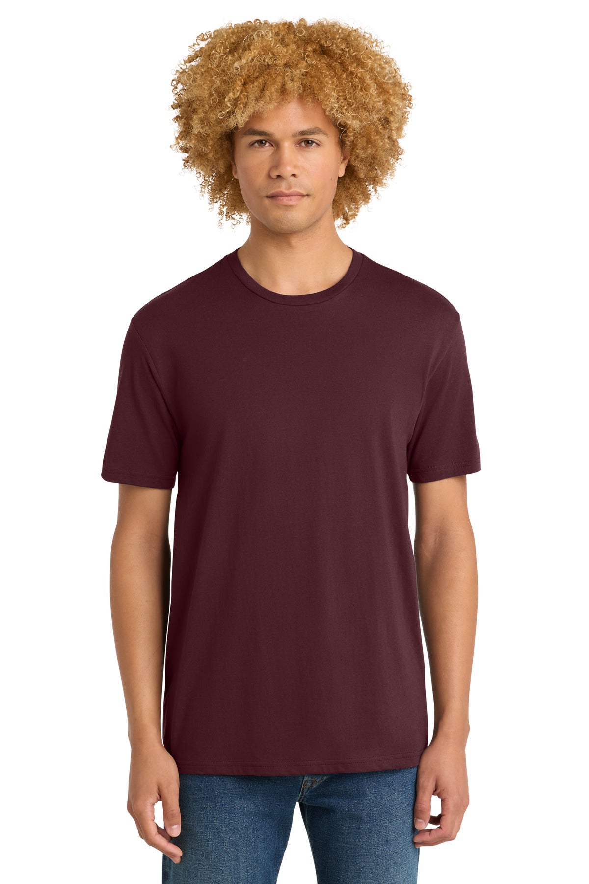 Front View of Maroon District Perfect Weight Tee. DT104